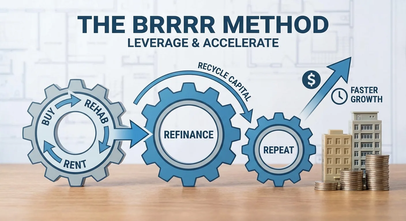 The BRRRR method allows for faster portfolio growth by recycling capital.