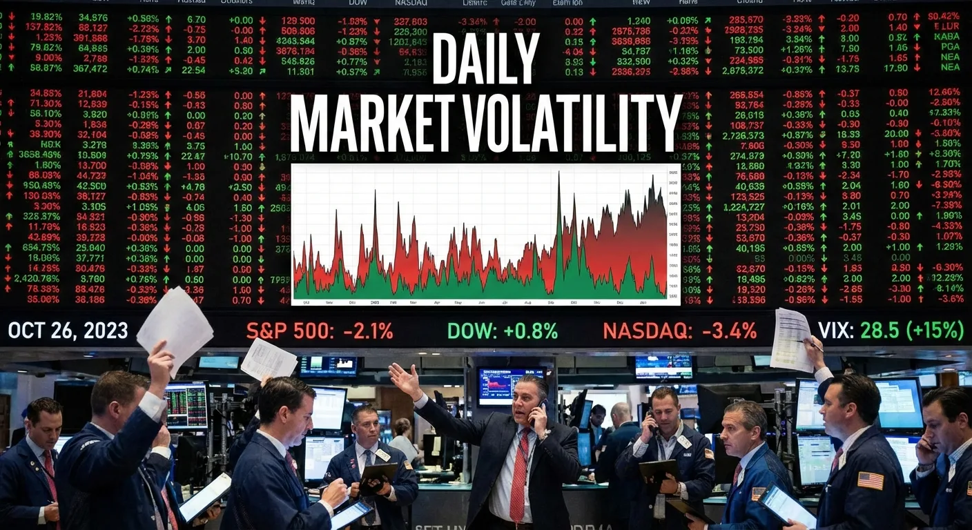 Daily stock market data reflecting market volatility.