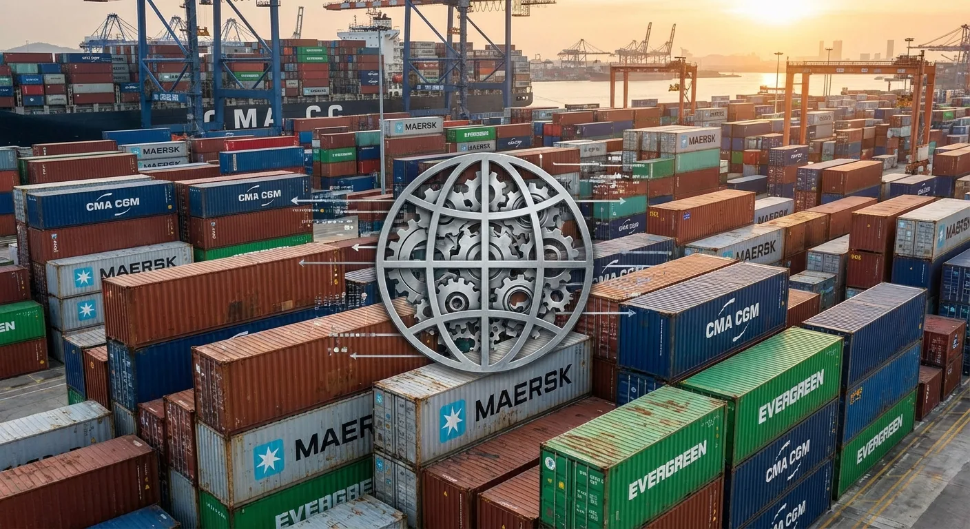 Global shipping containers symbolising the complexities of international trade.
