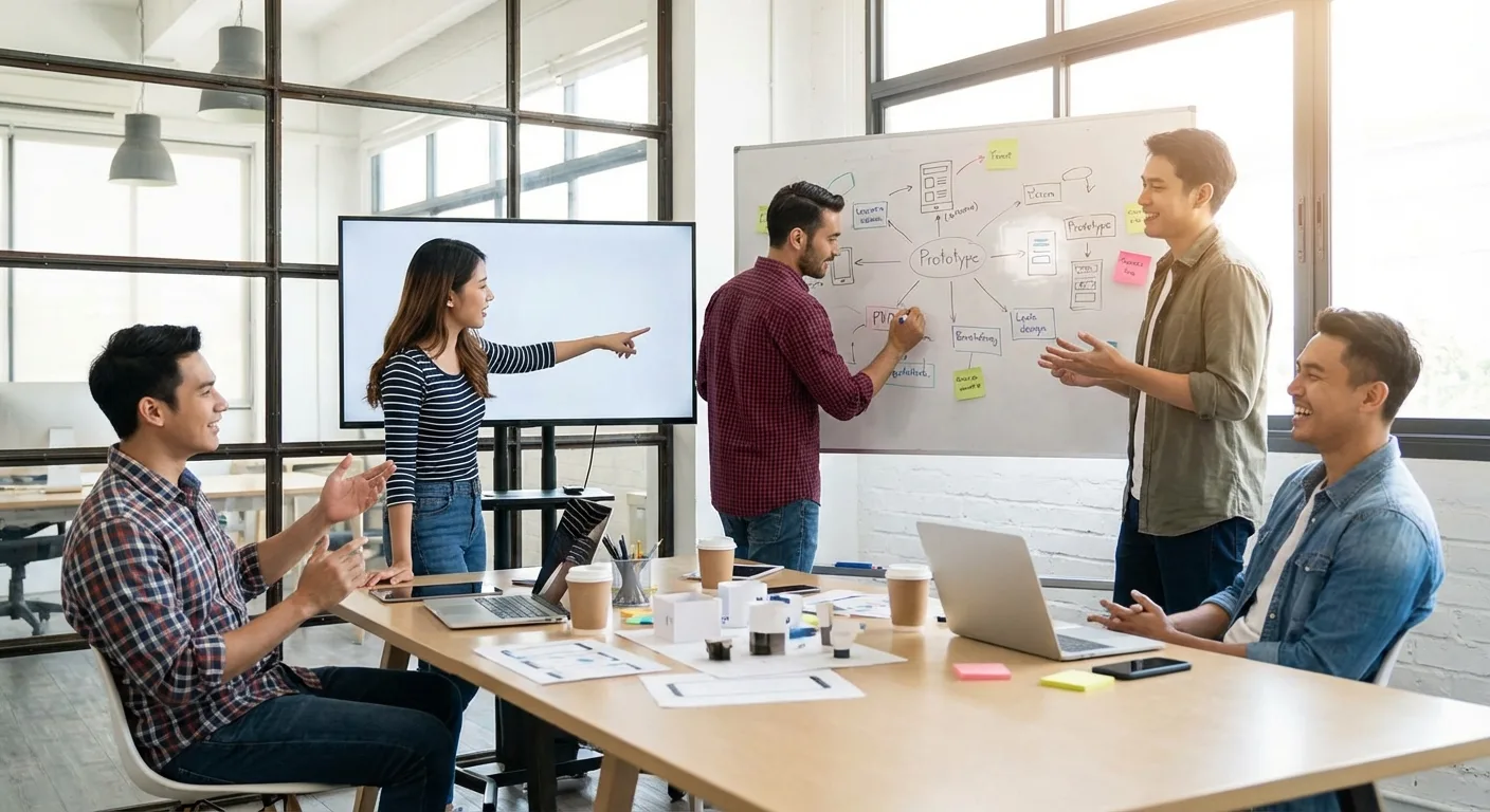 A modern workspace where technology and collaboration meet.