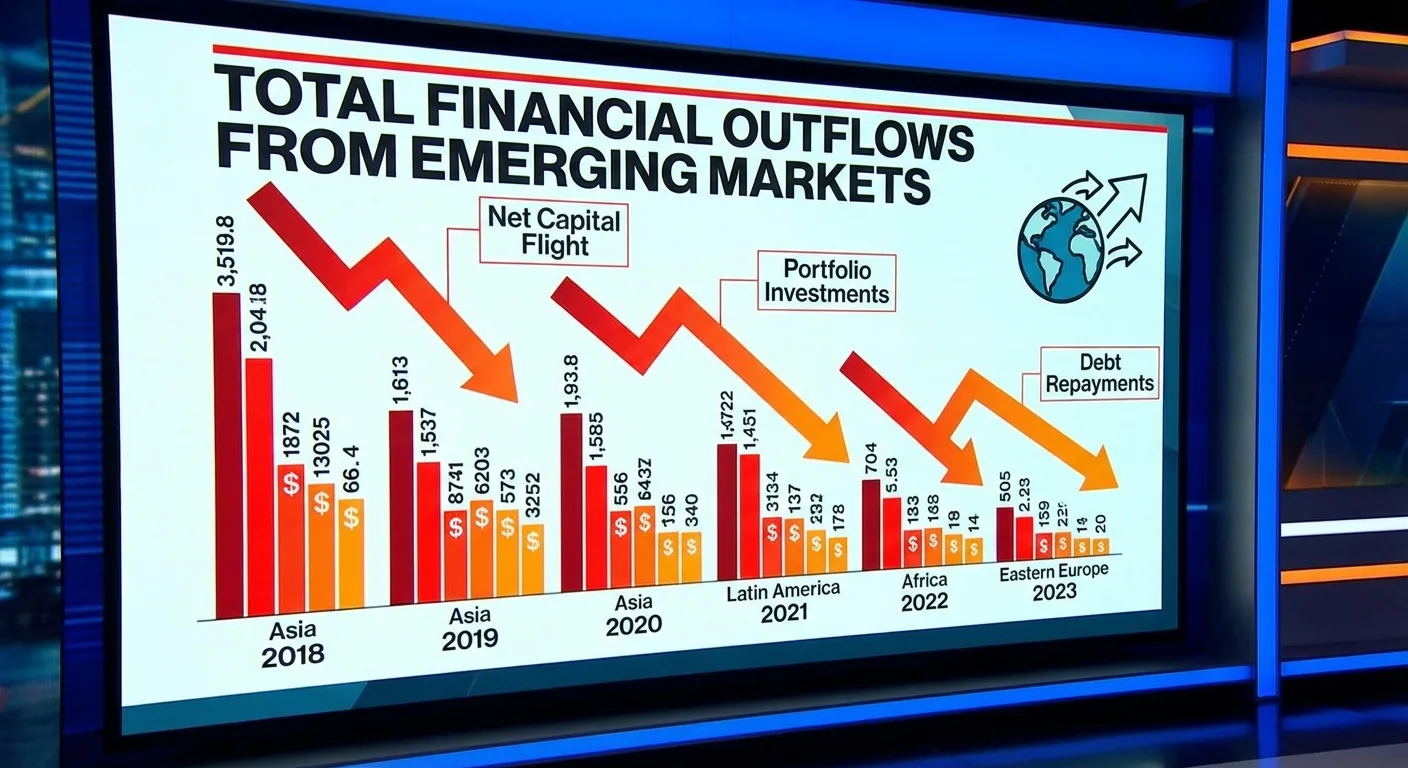 A chart showing financial outflows from emerging markets.