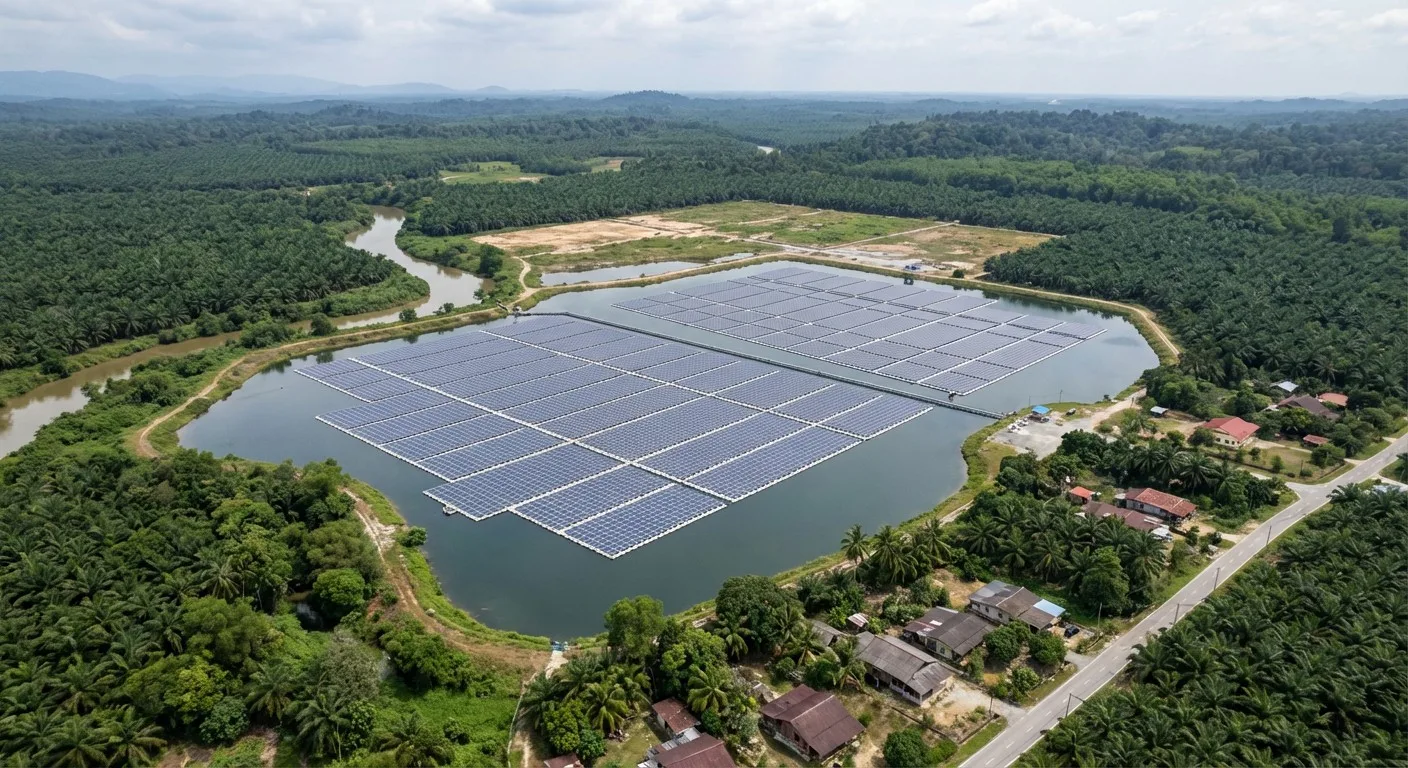 Aerial view of a solar farm in Malaysia.