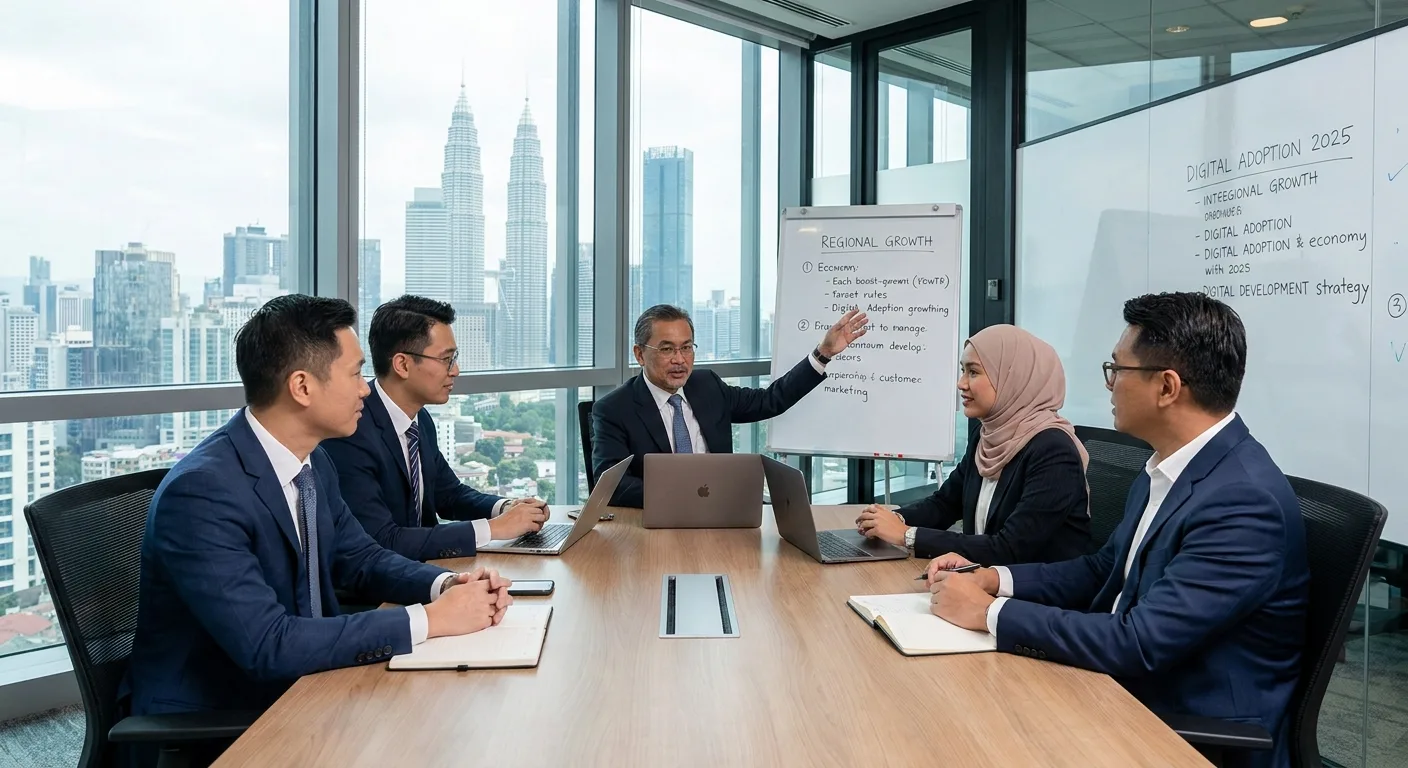 Malaysian business leaders in a strategy meeting.