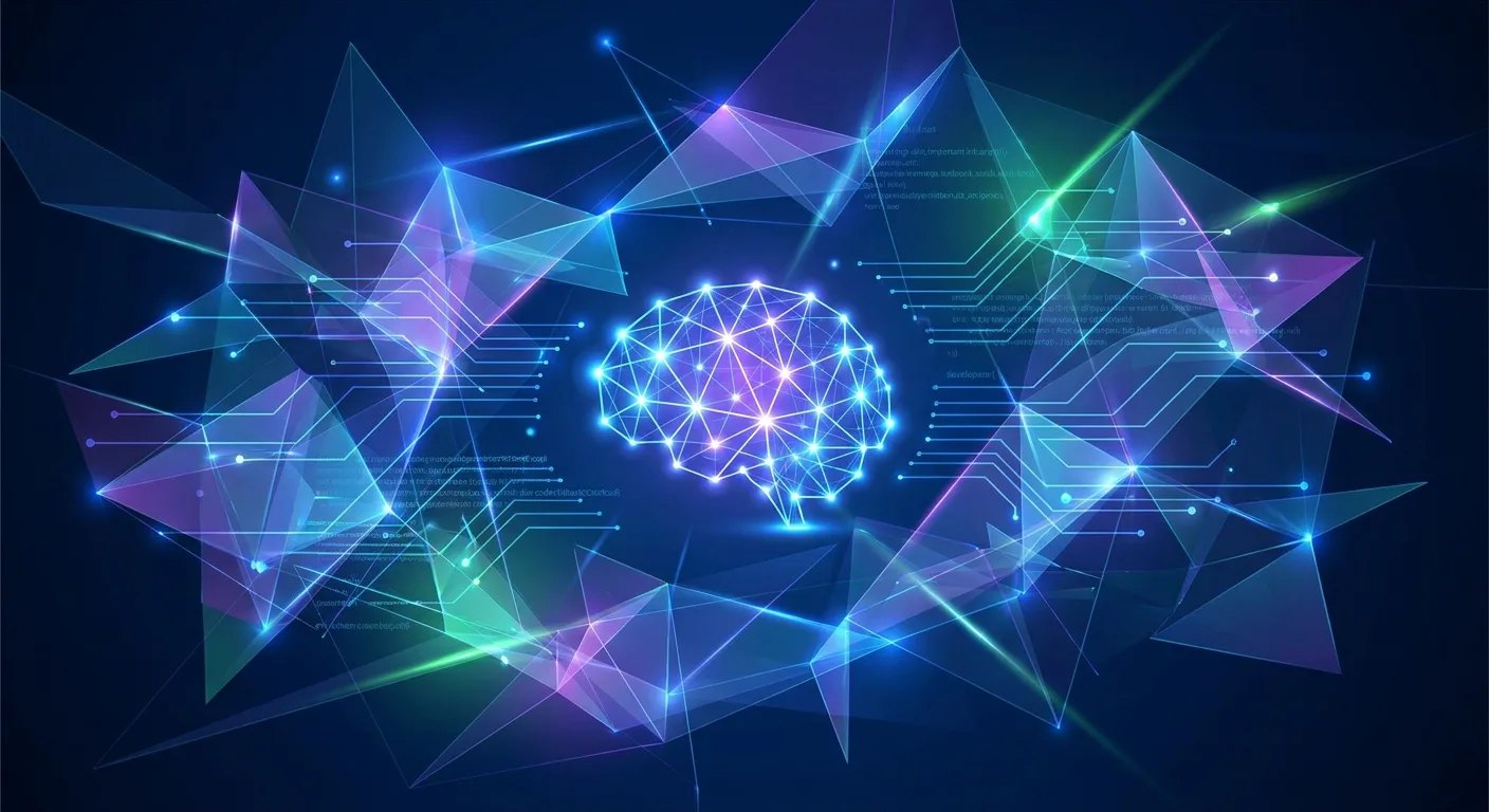 An abstract graphic representing the network of artificial intelligence.
