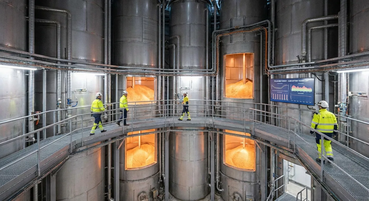 An internal view of the sand battery technology in Finland.